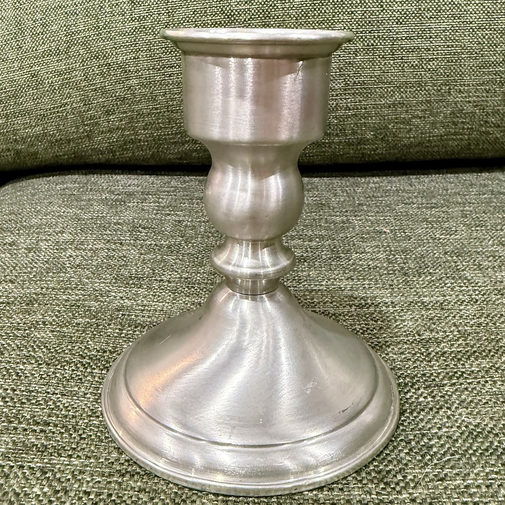 Leonard Genuine Pewter Candle Stick Holder, Weighted, Vintage, Made in Bolivia